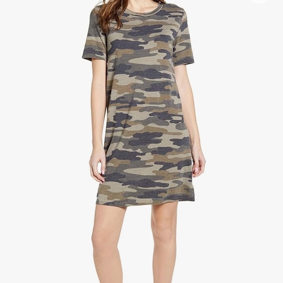 Lucky Brand Dresses & Skirts - Lucky Brand Women's Short Sleeve Crew Neck Camo Summer Tee Shirt Dress